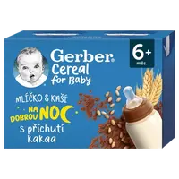 GERBER Cereal mliečko s kašou s príchuťou kakaa 2 x 200 ml