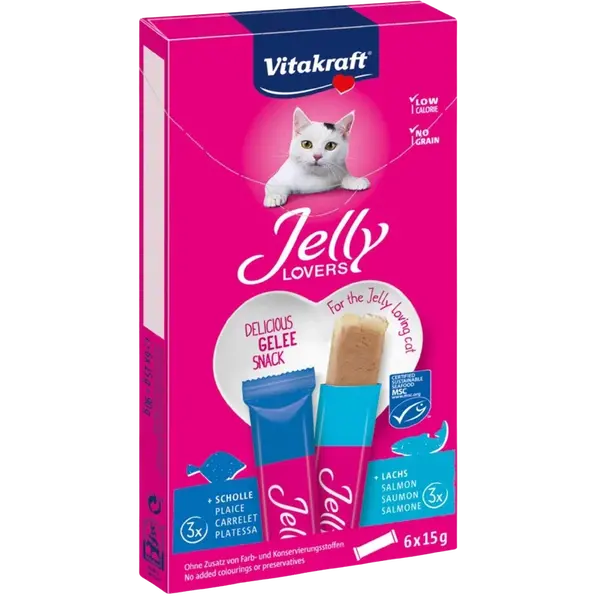 VITAKRAFT Jelly Lovers losos, platesa 6 x 15 g