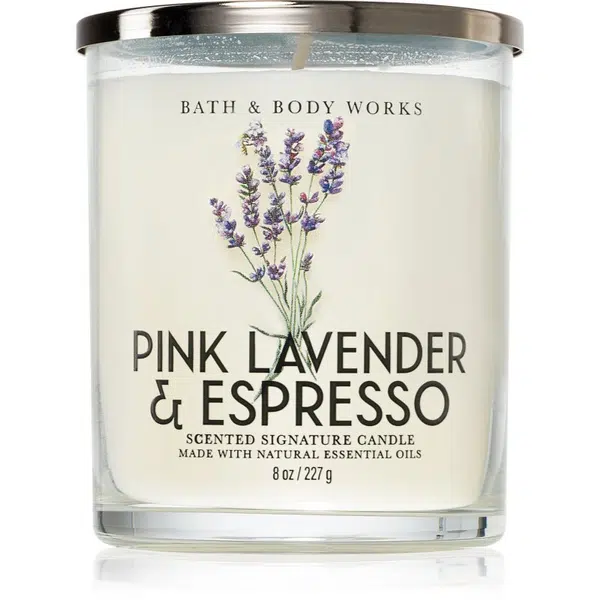 Bath & Body Works Pink Lavender & Espresso vonná sviečka 227 g