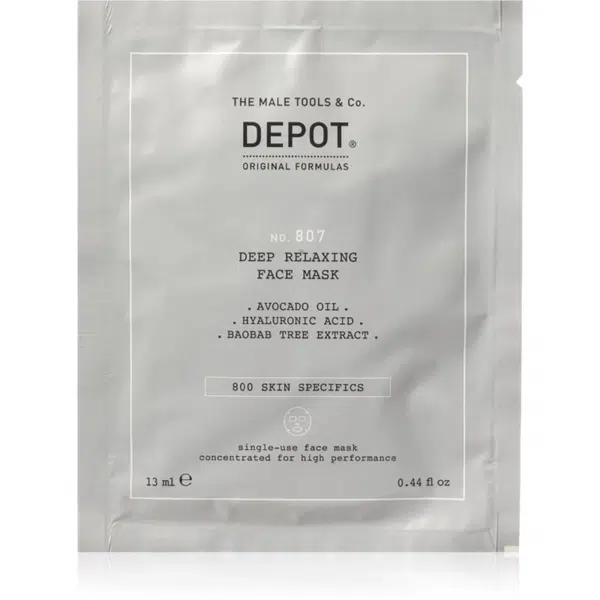 DEPOT 800 SKIN SPECIFICS NO. 807 RELAXING FACE MASK upokojujúca a hydratačná maska pre mužov 12x13 ml