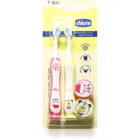 Chicco Toothbrush Set 3-6 y+ zubná kefka pre deti s prísavkou Hippo-Panda