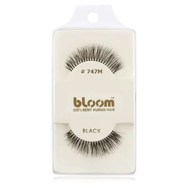 Bloom Natural nalepovacie mihalnice z prírodných vlasov No. 747M (Black) 1 cm