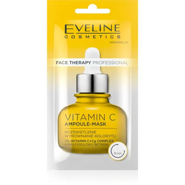 Eveline Cosmetics Face Therapy Vitamin C krémová maska pre rozjasnenie pleti 8 ml