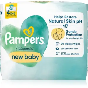 Pampers Harmonie New Baby vlhčené čistiace obrúsky pre deti 4x46 ks