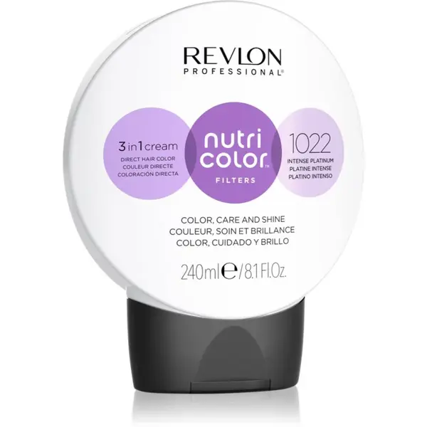 Revlon Professional Nutri Color Filters Metal-Ice vyživujúca tónovacia maska pre profesionálne použitie 1022 240 ml