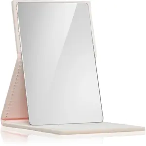 Notino Mirrors Compact Mirror kozmetické zrkadielko Leatherette Beige 1 ks