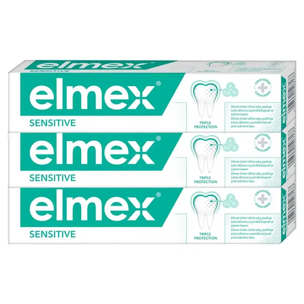 ELMEX Sensitive zubná pasta na citlivé zuby 3 x 75 ml