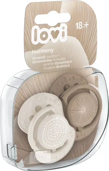 LOVI Silikónový dynamický cumlík HARMONY holka 18m+ 2 ks