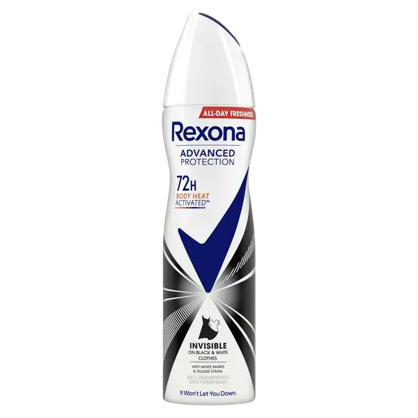 REXONA Invisible Black & White 72H antiperspirant sprej 150 ml