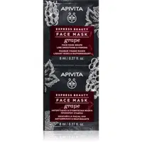 Apivita Express Beauty Firming Face Mask Grape protivrásková a spevňujúca maska na tvár 2x8 ml