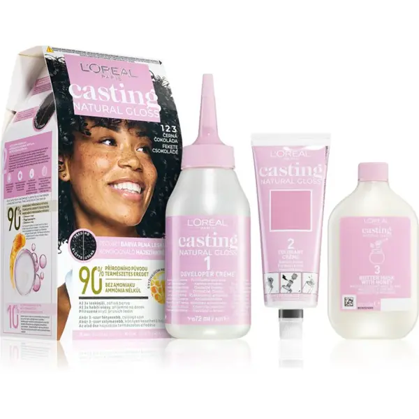 L’Oréal Paris Casting Creme Natural Gloss semipermanentná farba na vlasy odtieň 123 BLACK GANACHE 1 ks