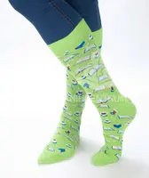 Knihomolské ponožky - zelené s kávou 39-42