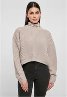Women's wide oversize sweater in warm gray color