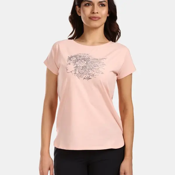Women's cotton T-shirt Kilpi NELLIM-W Coral
