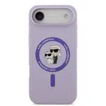 Zadní kryt Karl Lagerfeld Liquid Silicone Karl and Choupette MagSafe pro Apple iPhone Air, fialová
