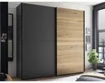 Šatníková skriňa Melton, 215 cm, grafit/dub mauvella%