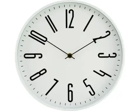 Nástenné hodiny 30 cm, biele%