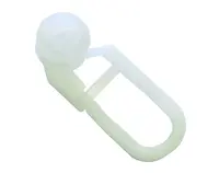 Háčik na záves ku kolajničke biely, plastový, sada (100 ks)%