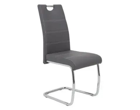 Jedálenská stolička Flora, šedá ekokoža%