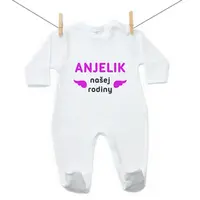 Boodyy Overal Anjelik našej rodiny Ružová 74 (6-9 mesiacov)