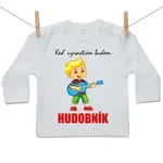 Boodyy Tričko s dlhým rukávom Keď vyrastiem budem hudobník 134 (8-9 rokov)
