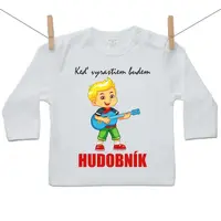Boodyy Tričko s dlhým rukávom Keď vyrastiem budem hudobník 134 (8-9 rokov)