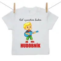 Boodyy Tričko s krátkym rukávom Keď vyrastiem budem hudobník 98 (2-3 roky)