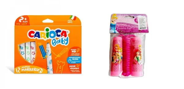 Švihadlo Disney Princezné-Disney + Fixky BABY pre deti od 2 rokov Carioca 12ks