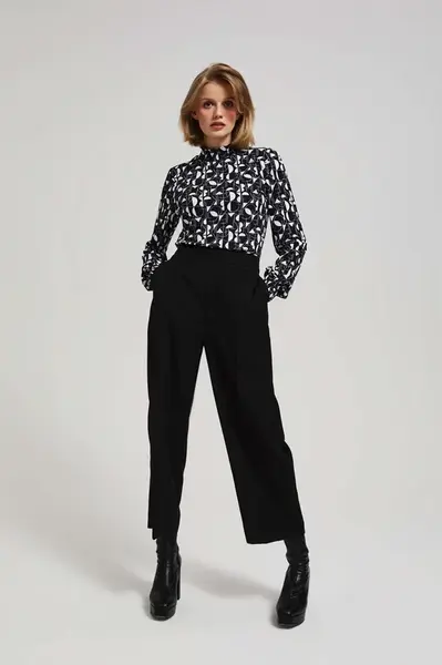 Marisse Plain Wide-Leg Trousers