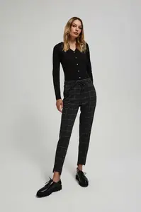 Marisse Black Checkered Trousers