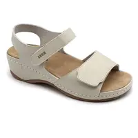 Leon 2024 Zdravotné celokožené sandále 40 - 25,5cm, sivá, 5,0 cm