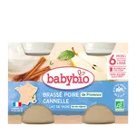BABYBIO Brassé hruška škorica 2x130 g