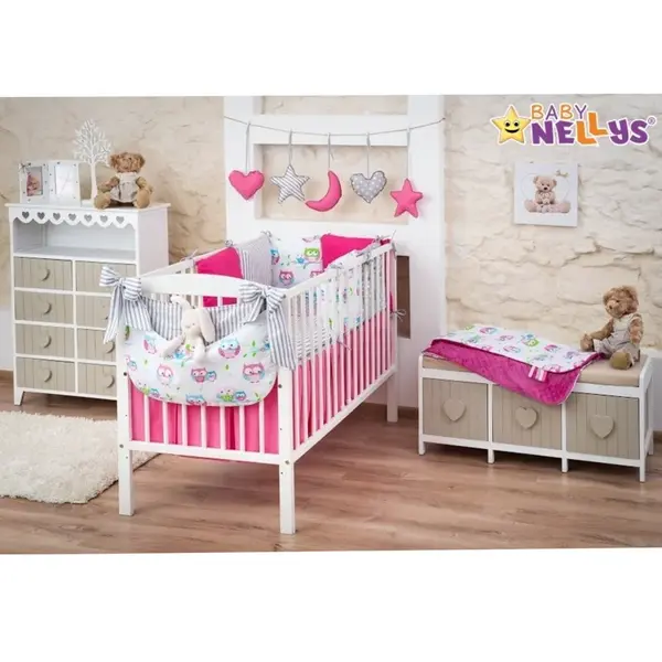 14-dielny set mega sada Be LOVE - Malina / sivá - sovička, 120x90 cm