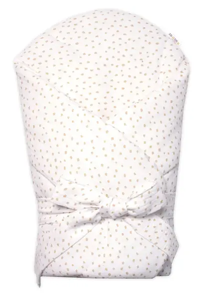 Mušelinová zavinovačka s výstužou na zaväzovanie DOTS, 75x75cm, biela