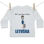 Boodyy Tričko s dlhým rukávom Keď vyrastiem budem letuška 140 (9-10 rokov)