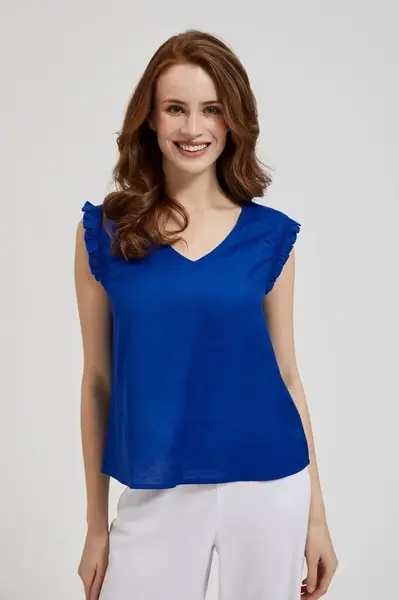 Dámské tílko s volánky MOODO - námořnická modrá