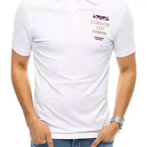 Polo tričko s výšivkou bílé Dstreet