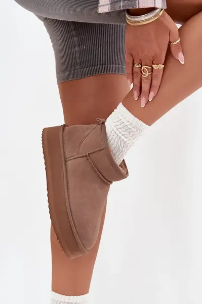 Semišové zimní boty pro ženy na platformě Vinceza