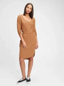 GAP Šaty softspun banded waist dress - Dámské