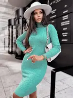 Svetrové šaty DREAMY Barva zelená DSTREET