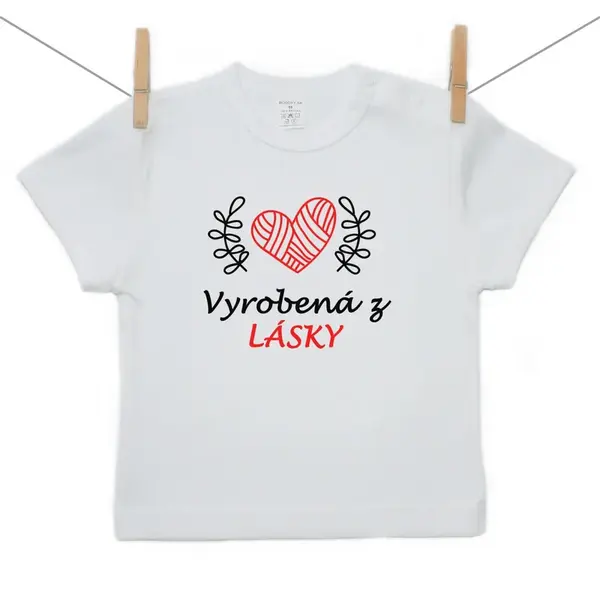 Boodyy Tričko s krátkym rukávom Vyrobená z lásky 74 (6-9 mesiacov)