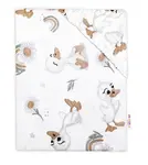 Bavlnená prestieradlo do postieľky, Kačiatko, biela/béžová, 140x70 cm