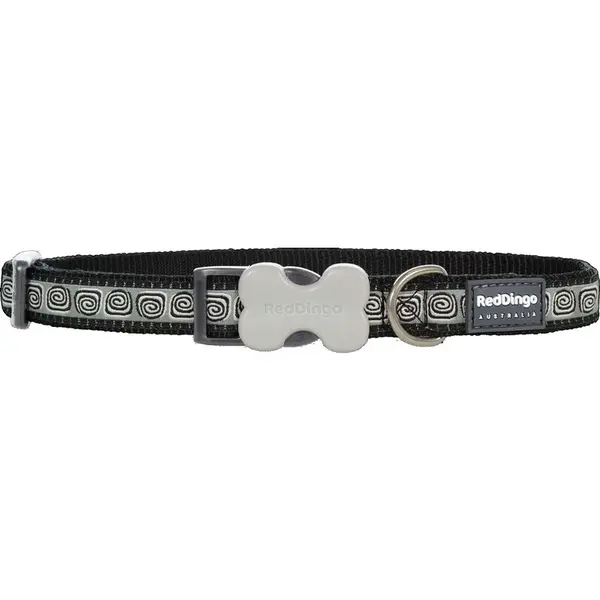 Nylonový obojok Red dingo hypno čierny, Veľkosť: XS