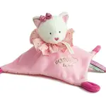 Doudou Plyšová kočka Muchláček 20 cm 1 ks růžová