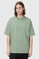 Bavlněné tričko AllSaints BIGGY pánské, bílá barva, s potiskem, M088PB