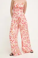 Kalhoty Answear.LAB dámské, oranžová barva, široké, high waist