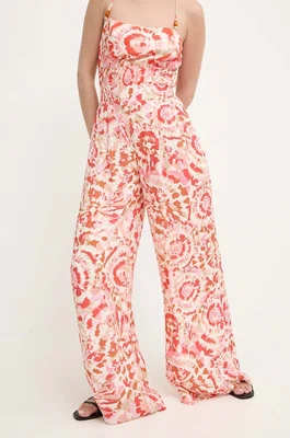 Kalhoty Answear.LAB dámské, oranžová barva, široké, high waist