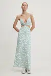 Šaty Abercrombie & Fitch bílá barva, maxi, KI159-5551