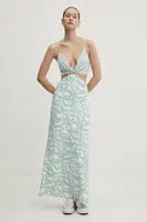 Šaty Abercrombie & Fitch bílá barva, maxi, KI159-5551