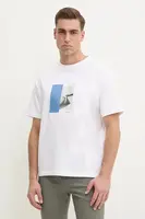 Bavlněné tričko Boss Orange bílá barva, s potiskem, 50534919